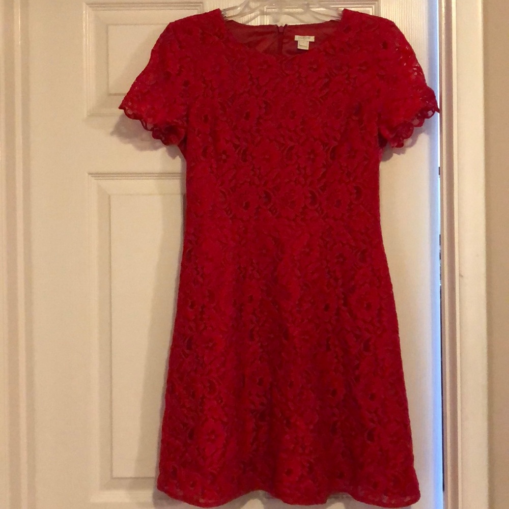 J.CREW red lace dress